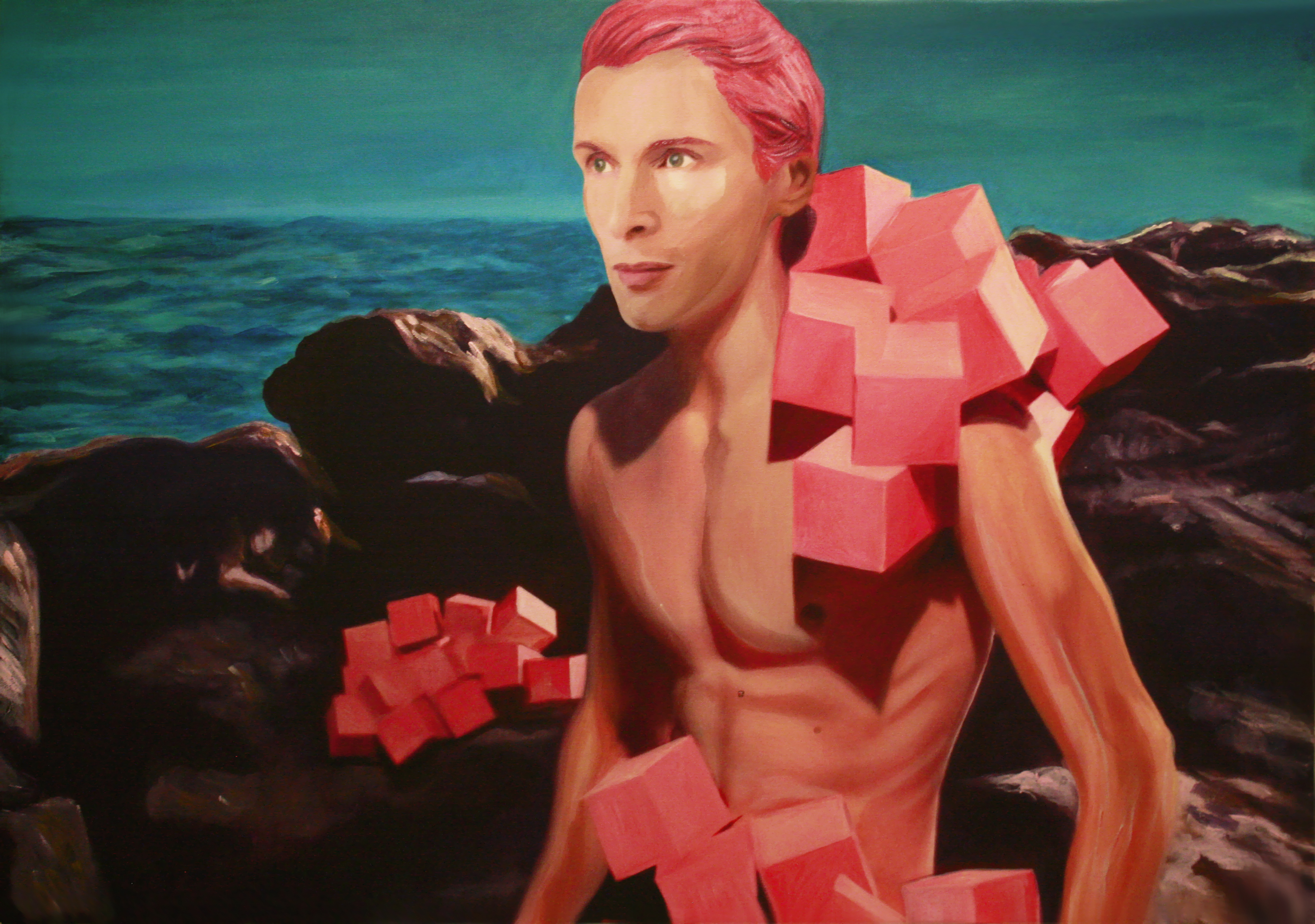 Pink surfer, 70 / 100 cm, acrylic on canvas, 2016