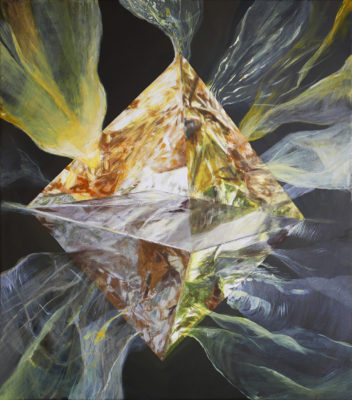 Vic Tandy_ X, 88/ 78cm, acrylic, oil on canvas, 2018